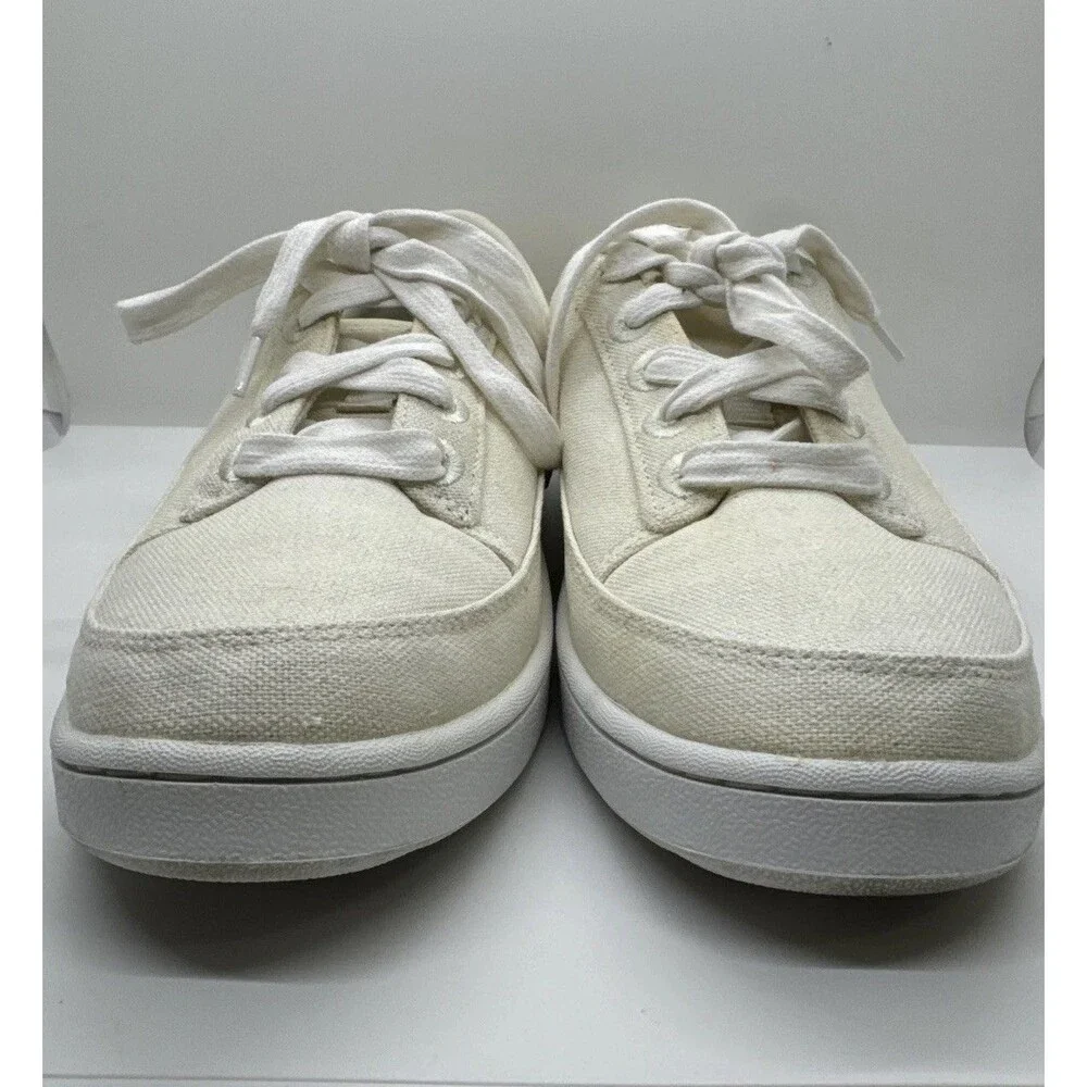 Allbirds Women's Lace Up Canvas Pacers Sneakers Shoes Casual Off White Size 8 - Picture 8 of 13